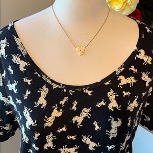 LulaRoe Unicorn Black And Cream Loosefit Tee